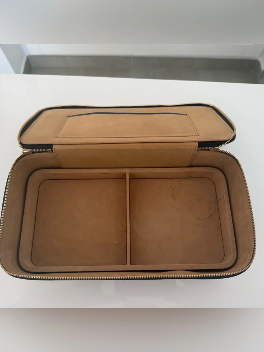 SMYTHSON Black Pebbled Leather Jewelry Case - Gold Hardware - 10.6” x 5.5” x 3”